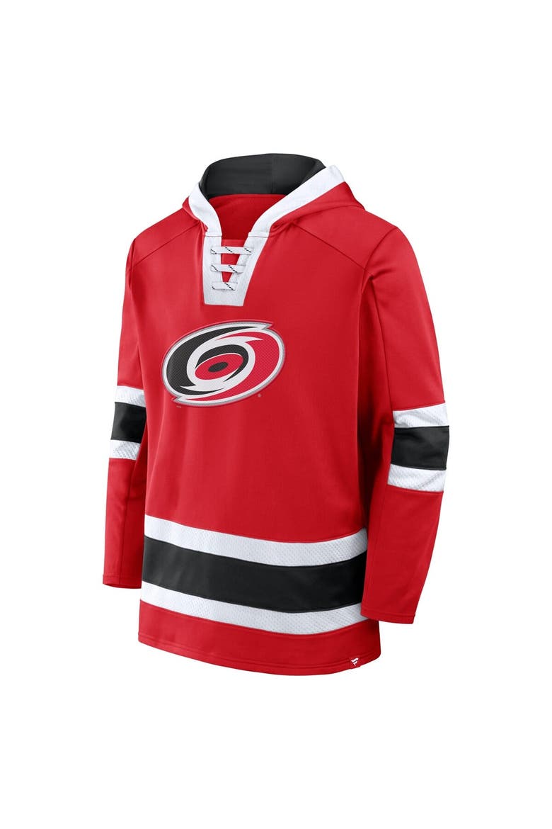 Men's Fanatics  Red Carolina Hurricanes Inside Line Fleece Pullover Hoodie, Alternate, color, Red