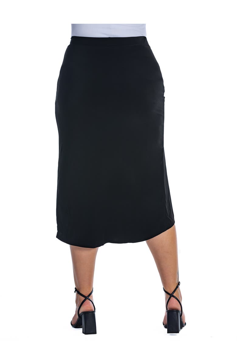 24seven Comfort Apparel Knee Length Tulip Skirt, Alternate, color, Black