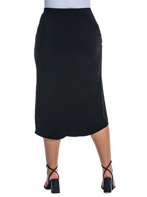 24seven Comfort Apparel Knee Length Tulip Skirt In Black