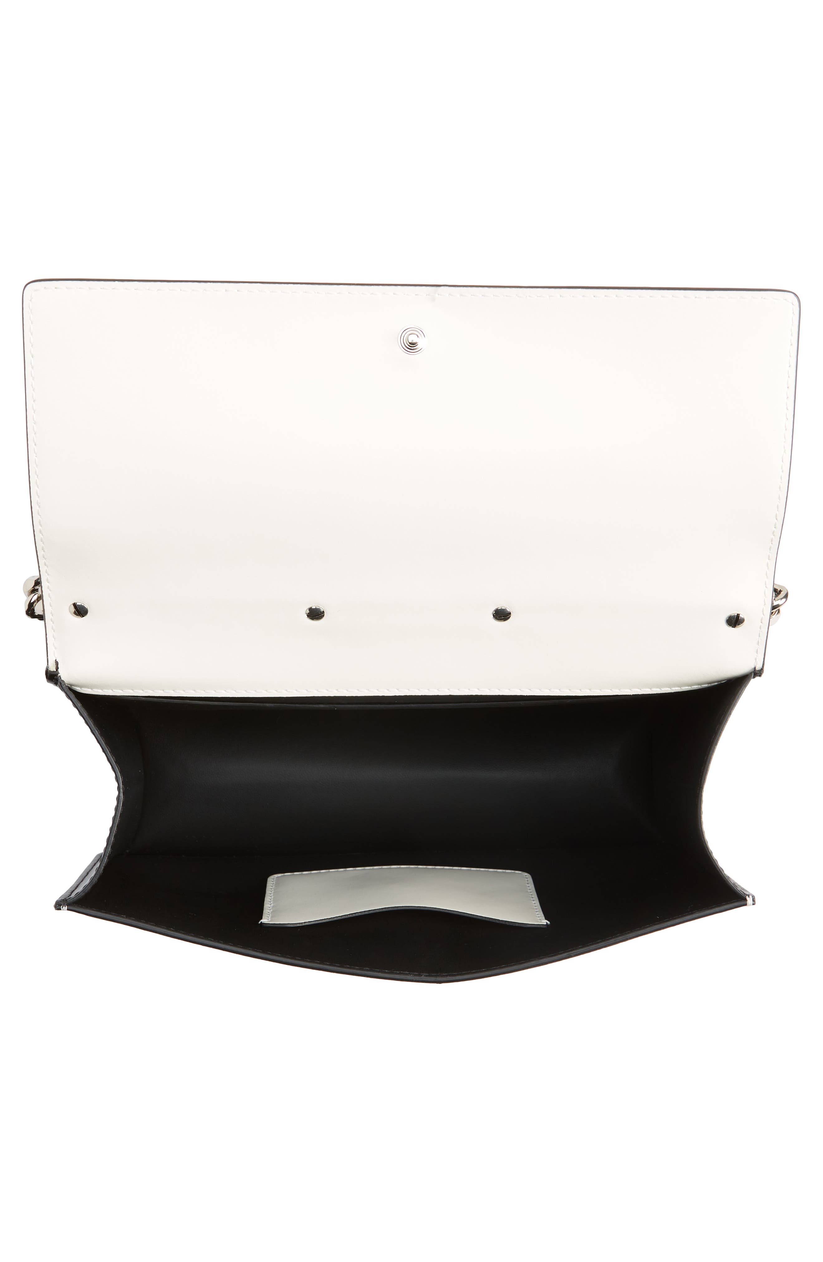 McQueen Slash Cutout Knuckle Colorblock Leather Clutch, Alternate, color, 