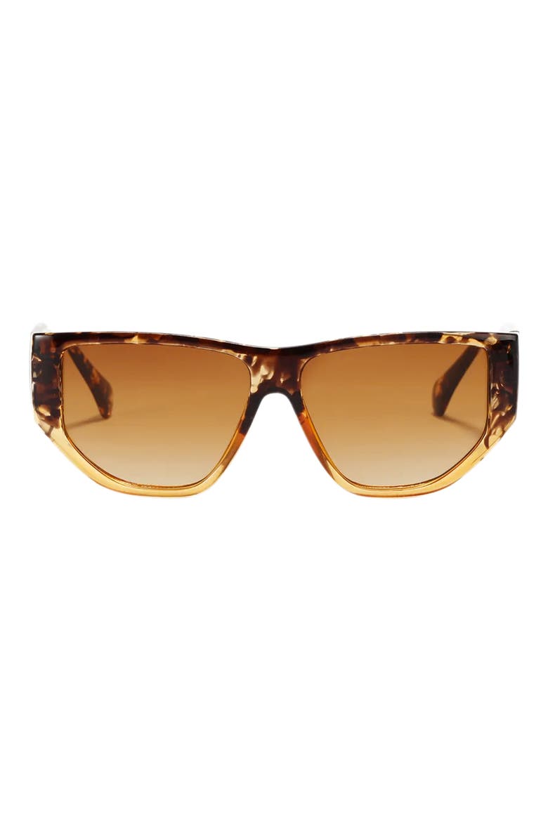 Ash 56mm Polarized Geometric Sunglasses, Main, color, TORTE/ BROWN