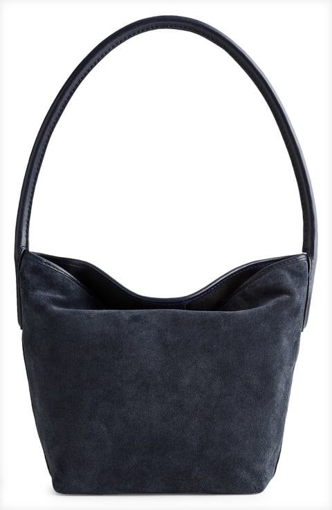 The Port Suede Lid Shoulder Bag