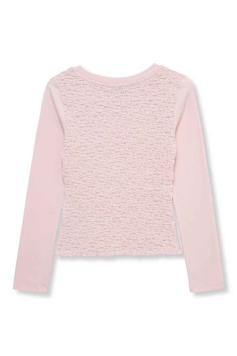 Kids' Smocked Texture T-Shirt, Alternate, color, LIGHT PINK