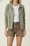 Modenaire Cropped Utility Drawstring Jacket