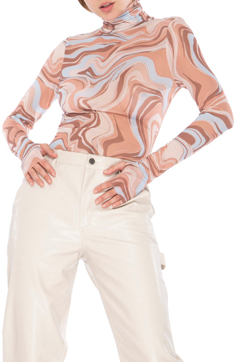 AFRM Zadie Power Mesh Long Sleeve Shirt, Alternate, color, 