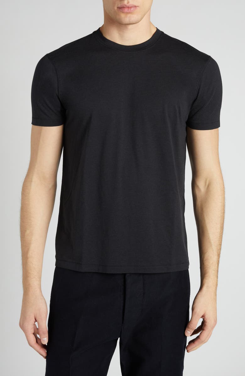 TOM FORD Short Sleeve Crewneck T-Shirt, Main, color, Black