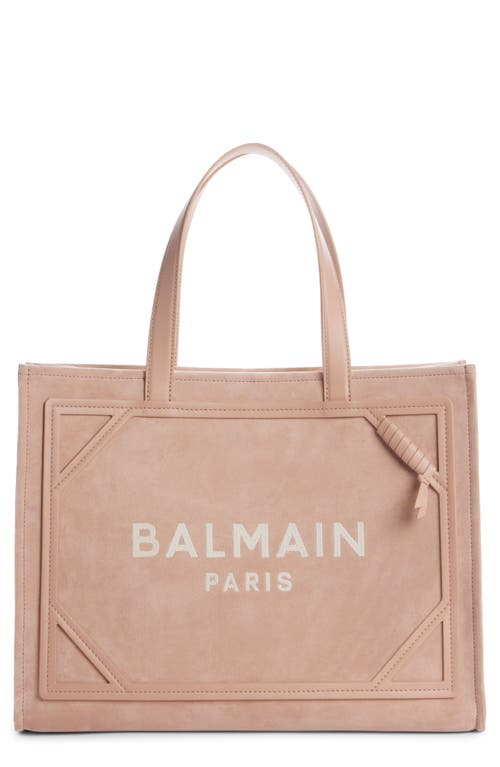 BALMAIN BALMAIN MEDIUM B-ARMY SUEDE SHOPPER TOTE 