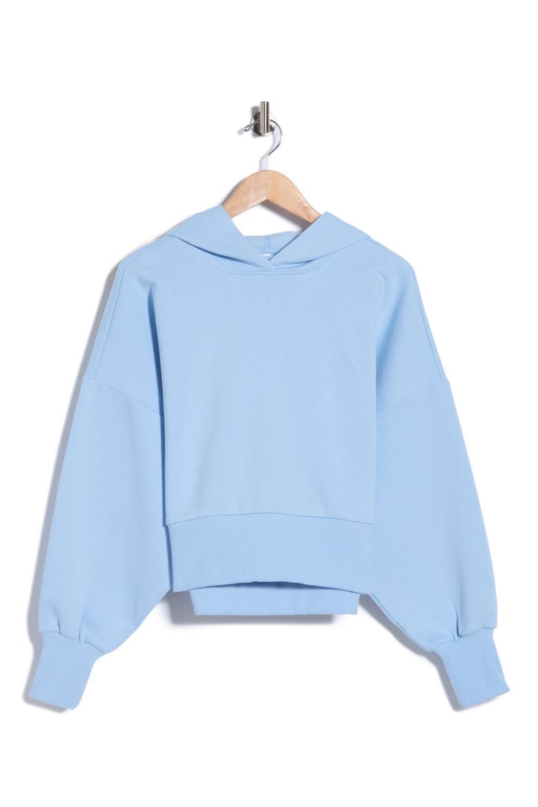 Feather Fleece Oversize Hoodie, Alternate, color, BLUE THREAD