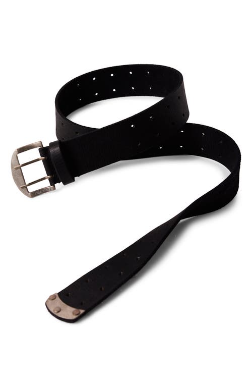 Free People Wtf Double Cross Leather Belt In Black