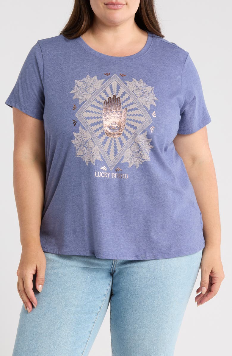 Lucky Brand Royal Hamsa Graphic T-Shirt, Main, color, Crown Blue