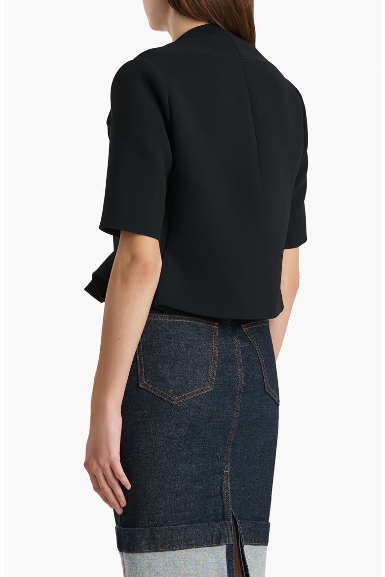 Franc Crepe Peplum Jacket, Alternate, color, BLACK