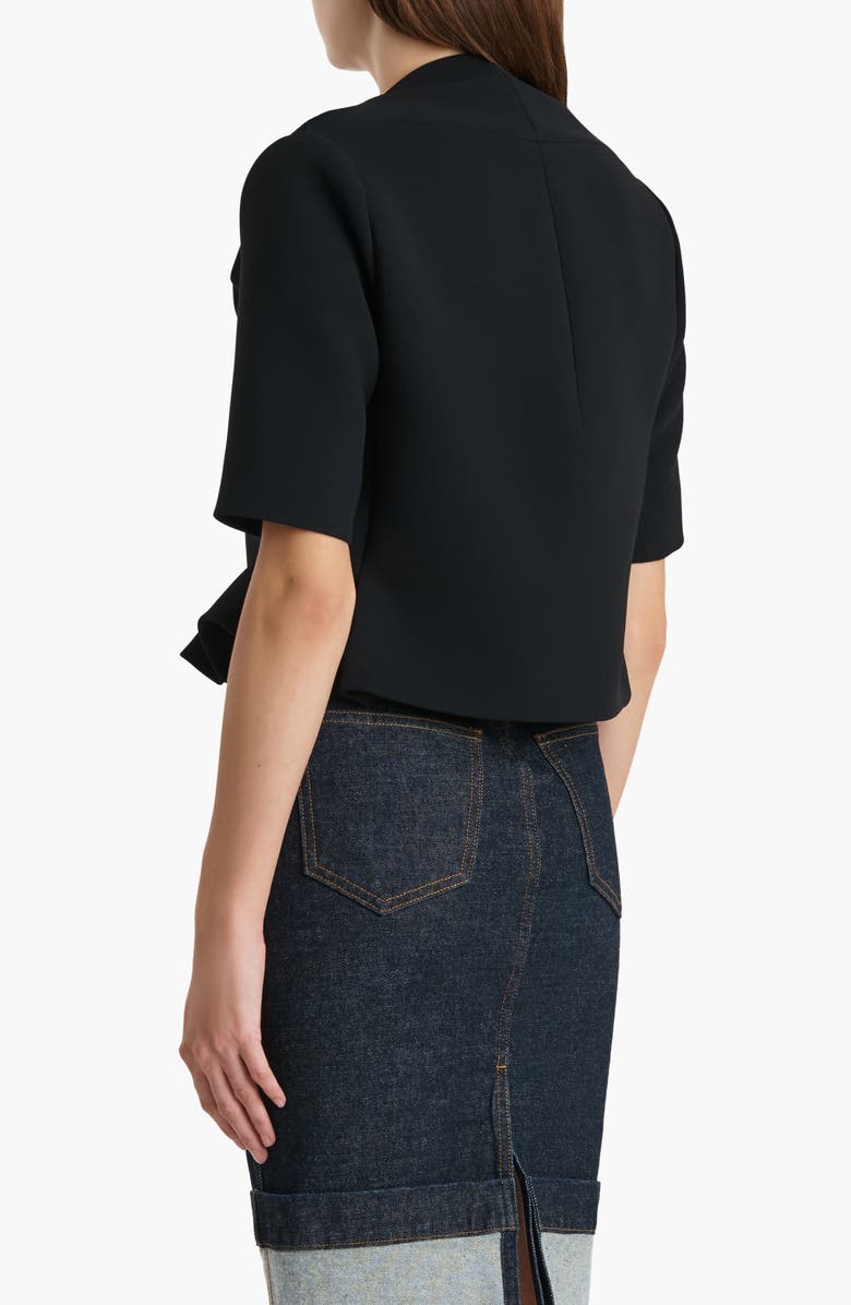 Khaite Franc Crepe Peplum Jacket, Alternate, color, Black