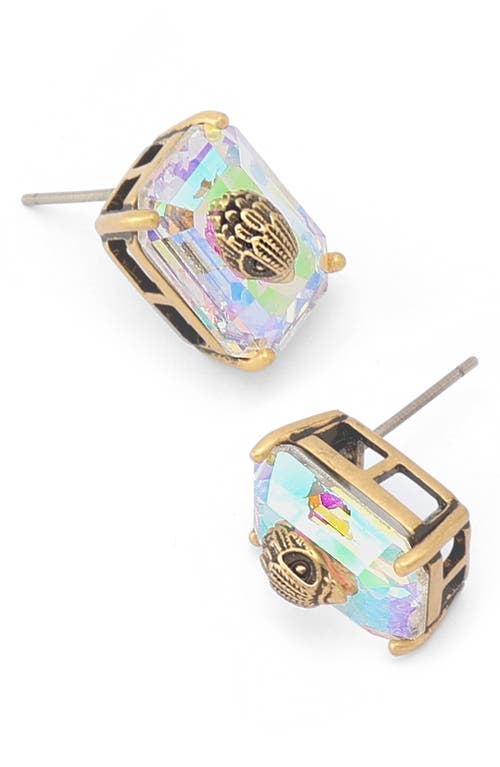 KURT GEIGER KURT GEIGER LONDON EMERALD CUT CRYSTAL STUD EARRINGS