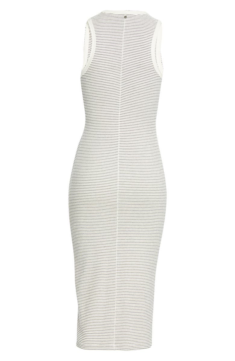 AllSaints Alicia Stripe Rib Midi Dress, Alternate, color, 