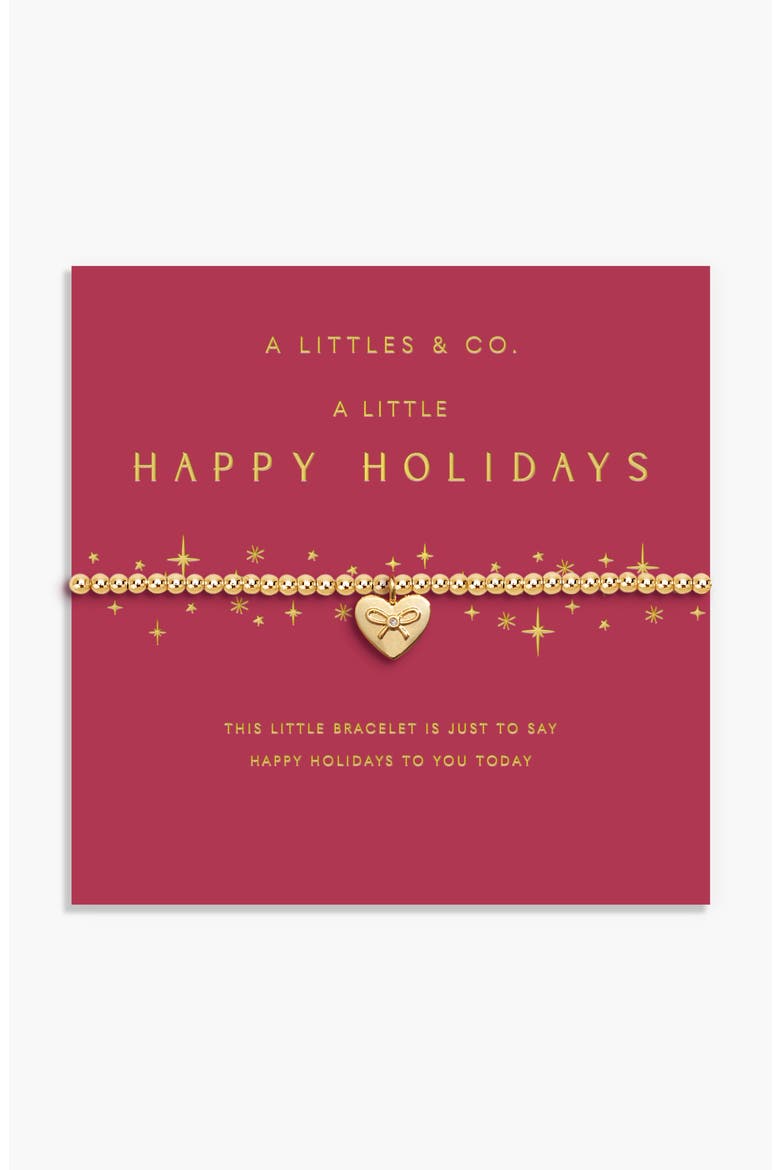 Christmas A Little 'Happy Holidays' Bracelet In Gold-Tone Plating, Main, color, Metallic Gold