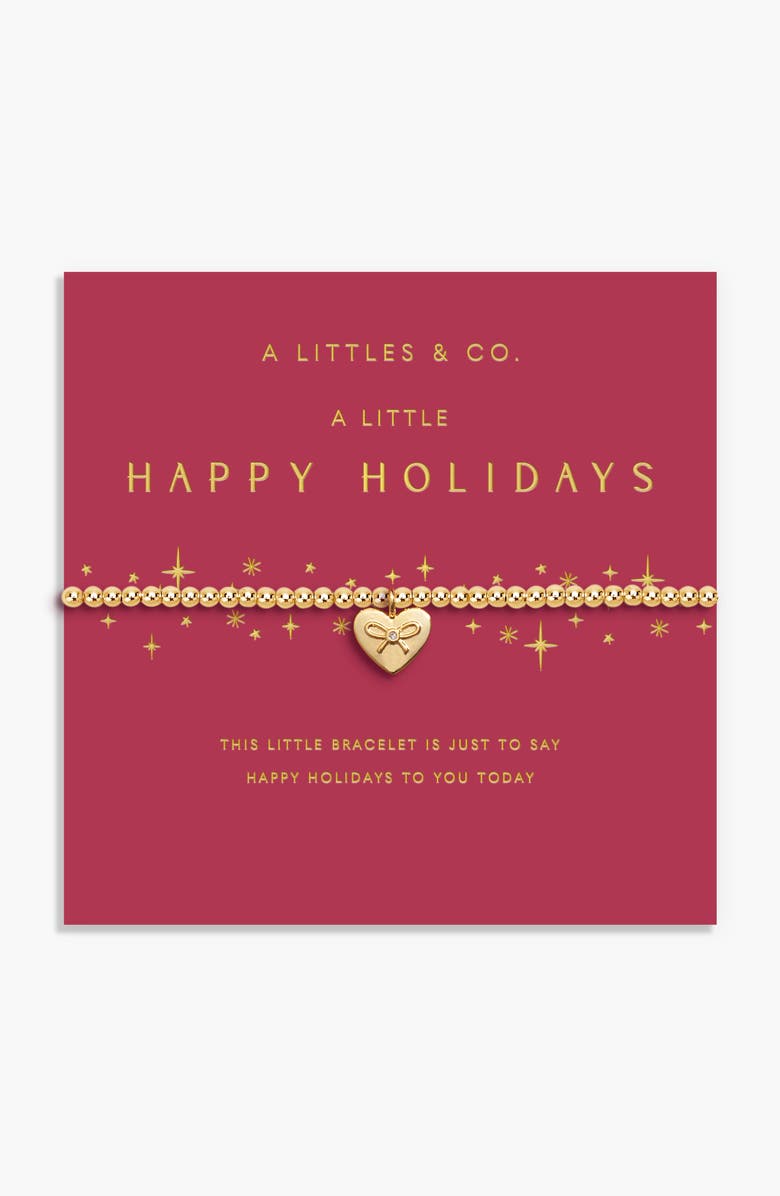 A Littles & Co Christmas A Little 'Happy Holidays' Bracelet In Gold-Tone Plating, Alternate, color, Metallic Gold
