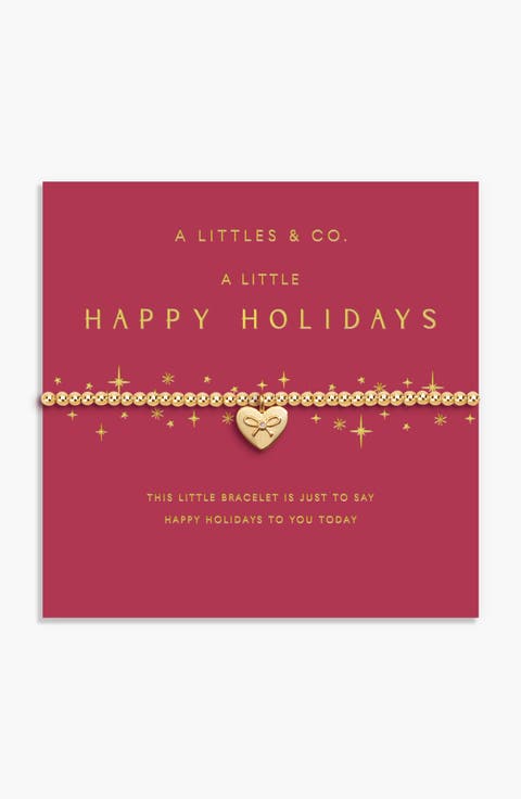 Christmas A Little 'Happy Holidays' Bracelet In Gold-Tone Plating