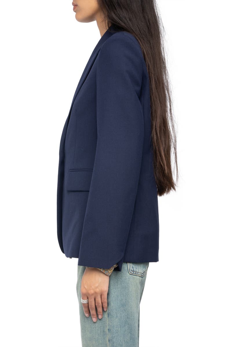 Zadig & Voltaire Vavy Tailleur Blazer, Alternate, color, Blueberry