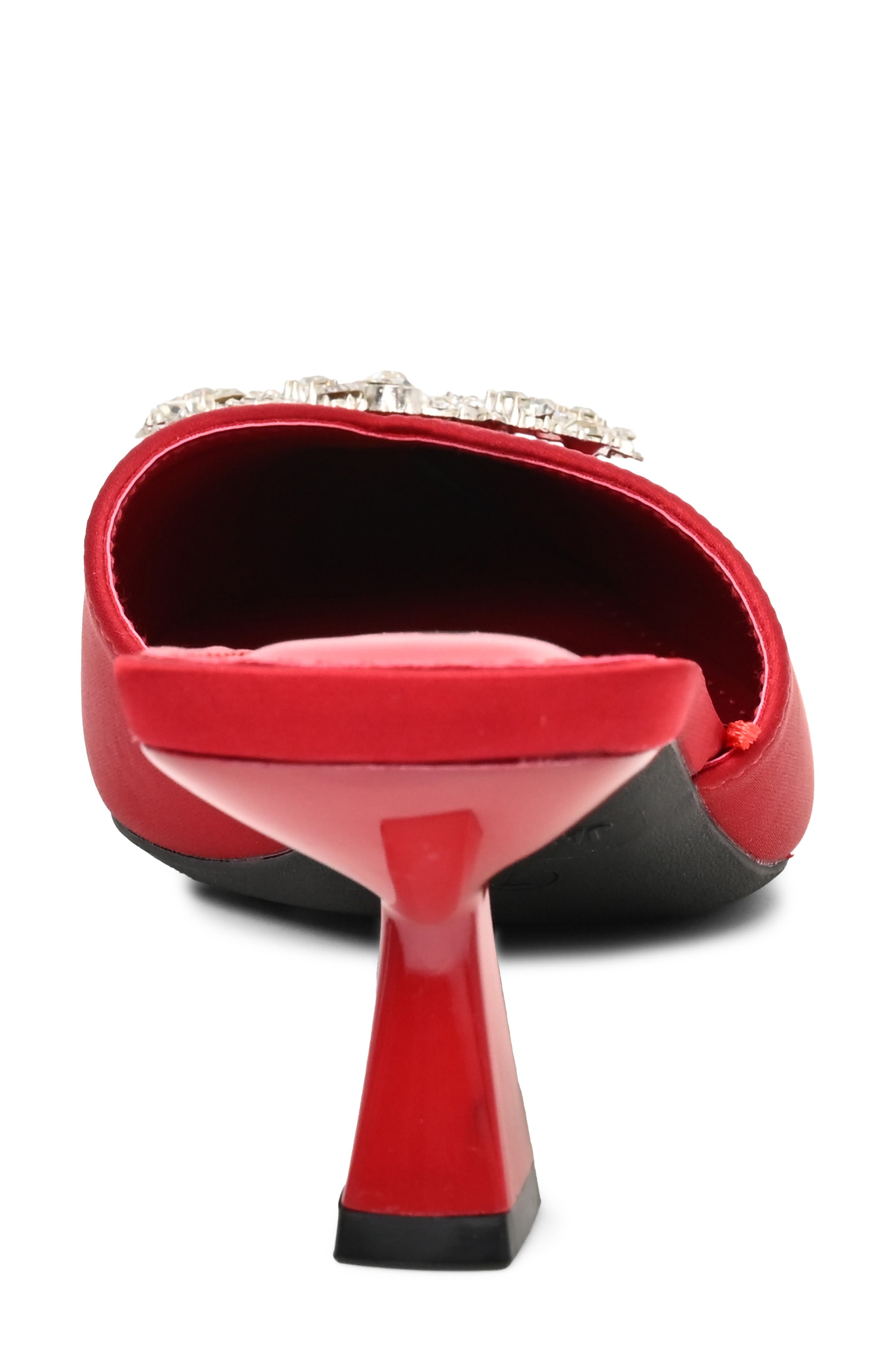 Jeweled Mule, Alternate, color, RED SATIN