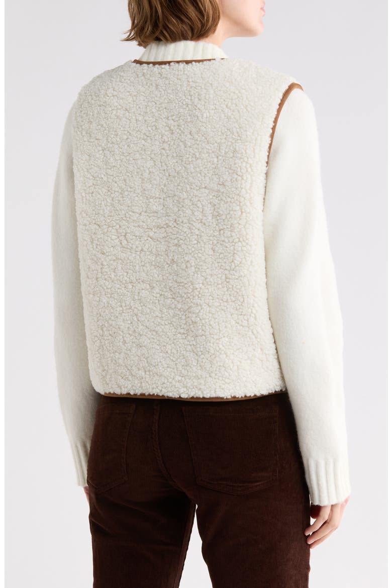 Faux Shearling Vest, Alternate, color, CANNOLI CREAM