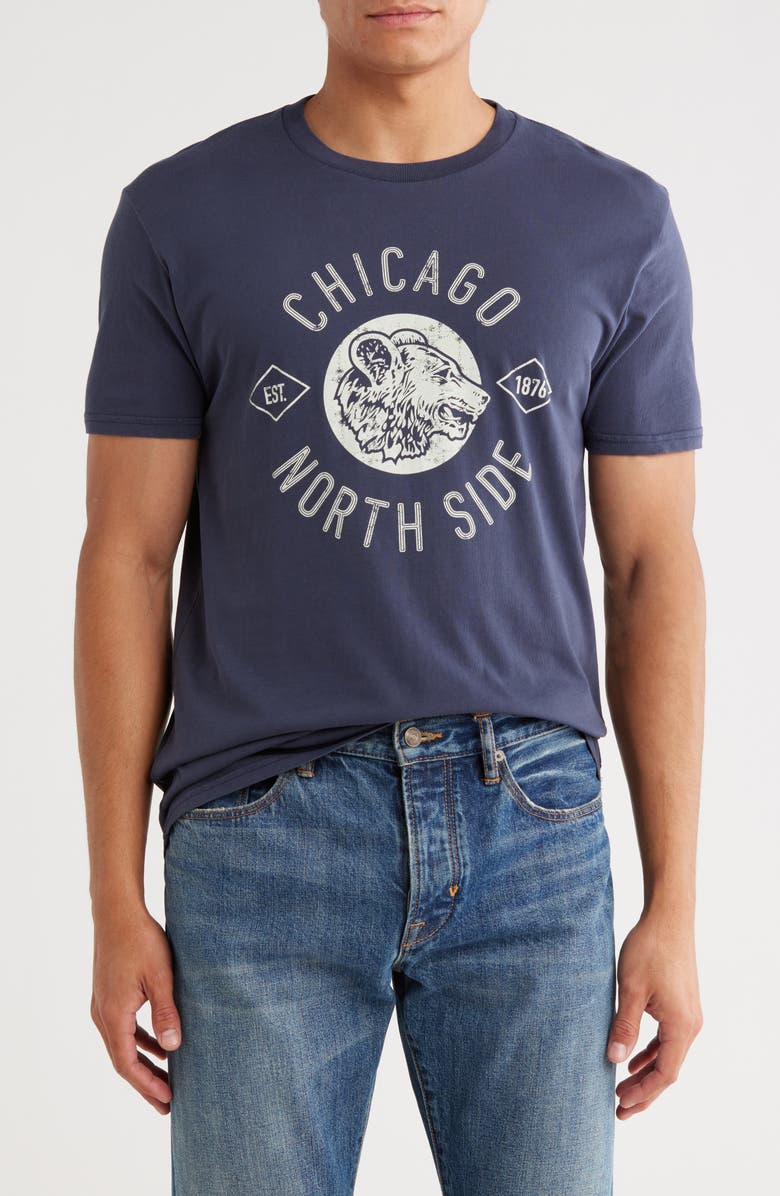 American Needle Chicago Cubs North Side Graphic T-Shirt, Main, color, Navy Pigment