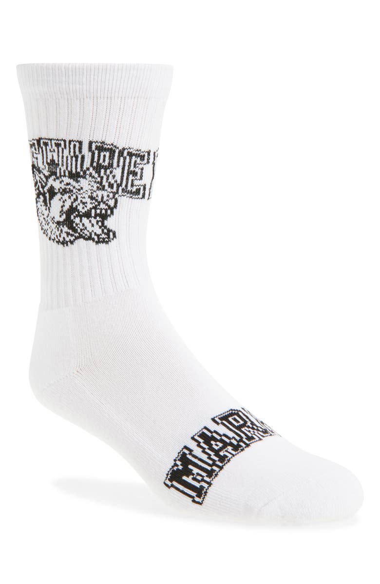 MARKET Beware Crew Socks, Main, color, White
