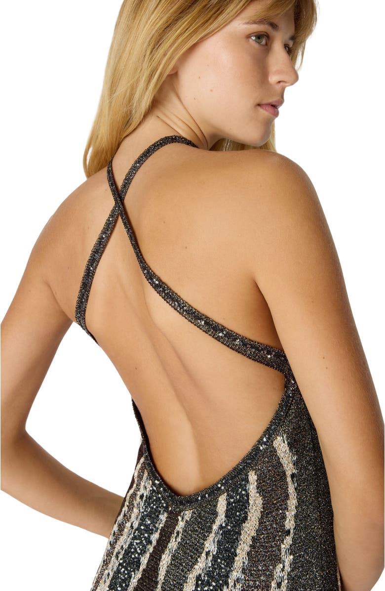 Missoni Long Dress With Wave Pattern, Alternate, color, Brown