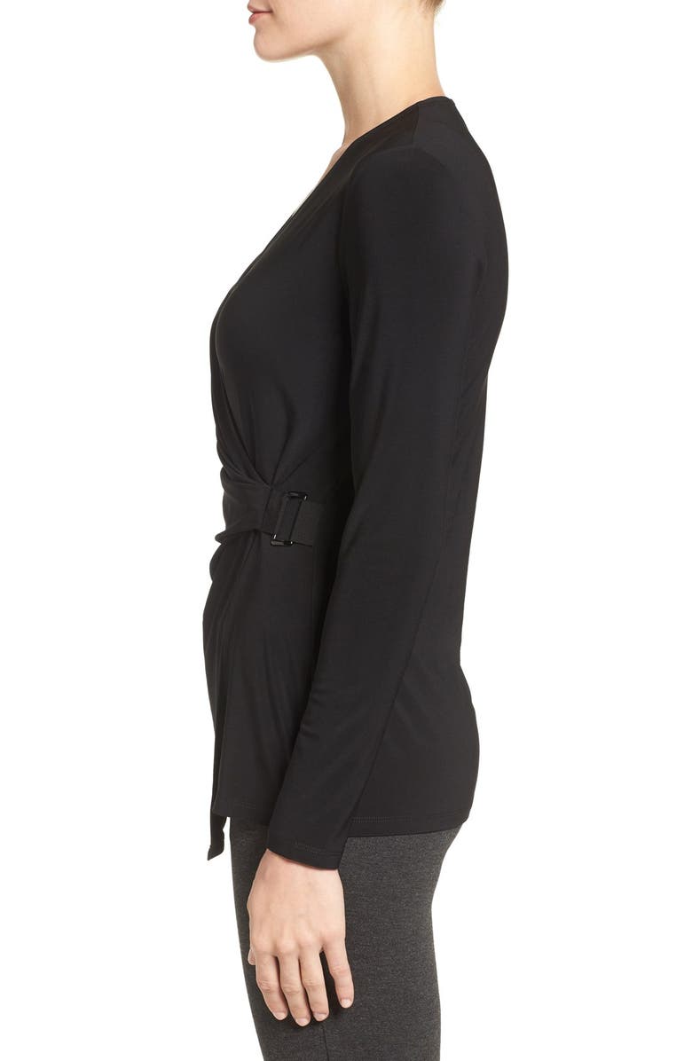Anne Klein Buckle Wrap Top, Alternate, color, 