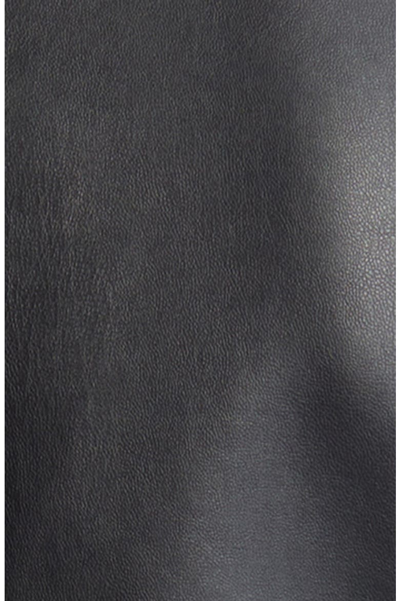 Peplum Faux Leather Jacket, Alternate, color, BLACK