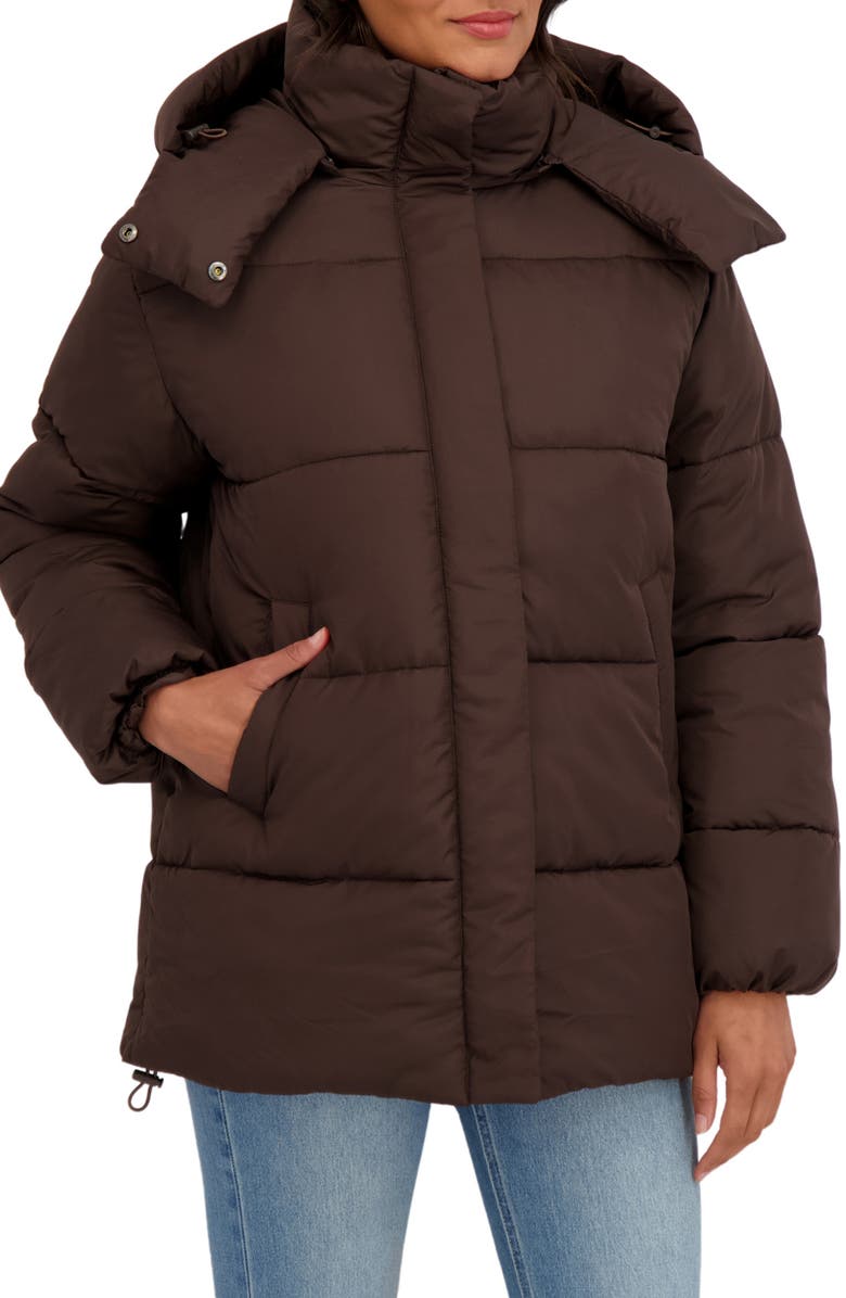 Sebby Water Resistant Puffer Jacket, Alternate, color, Brown