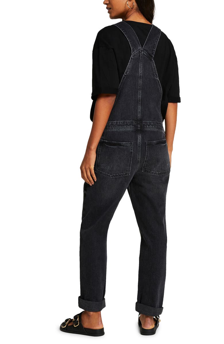 River Island Maternity Nonstretch Denim Overalls, Alternate, color, 