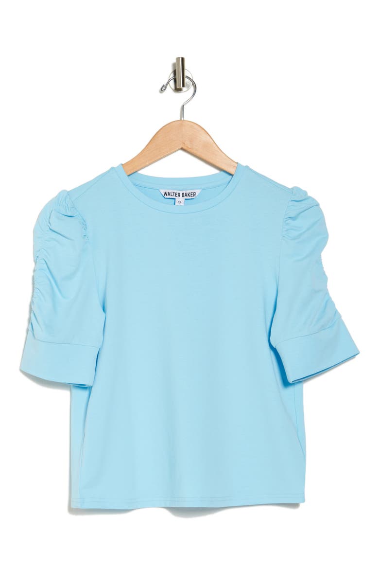 Skippy Ruched Sleeve T-Shirt, Alternate, color, LIGHT BLUE