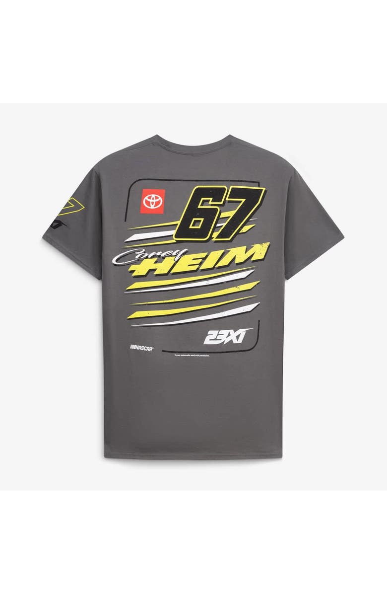 23XI Racing Men's 23XI Racing Charcoal Corey Heim #67 Crewneck T-Shirt, Alternate, color, Charcoal