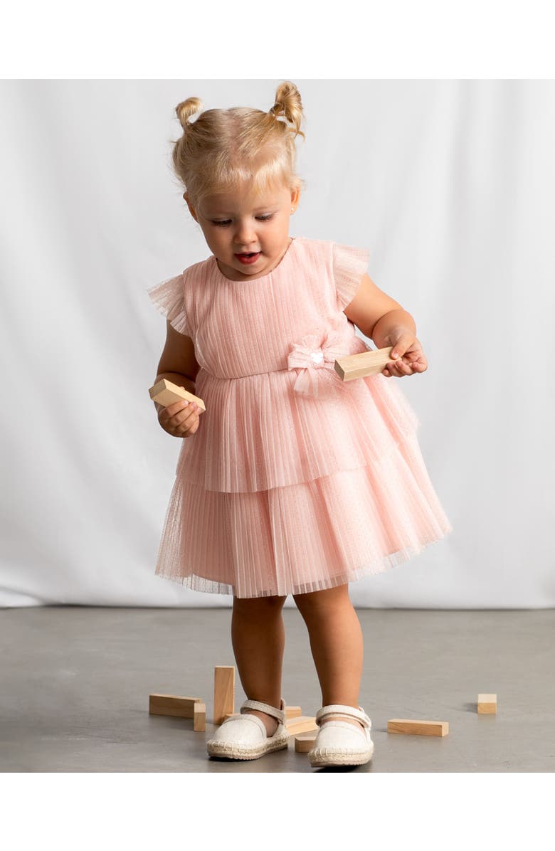 Mayoral Dress With Glitter Bow, Alternate, color, Pink