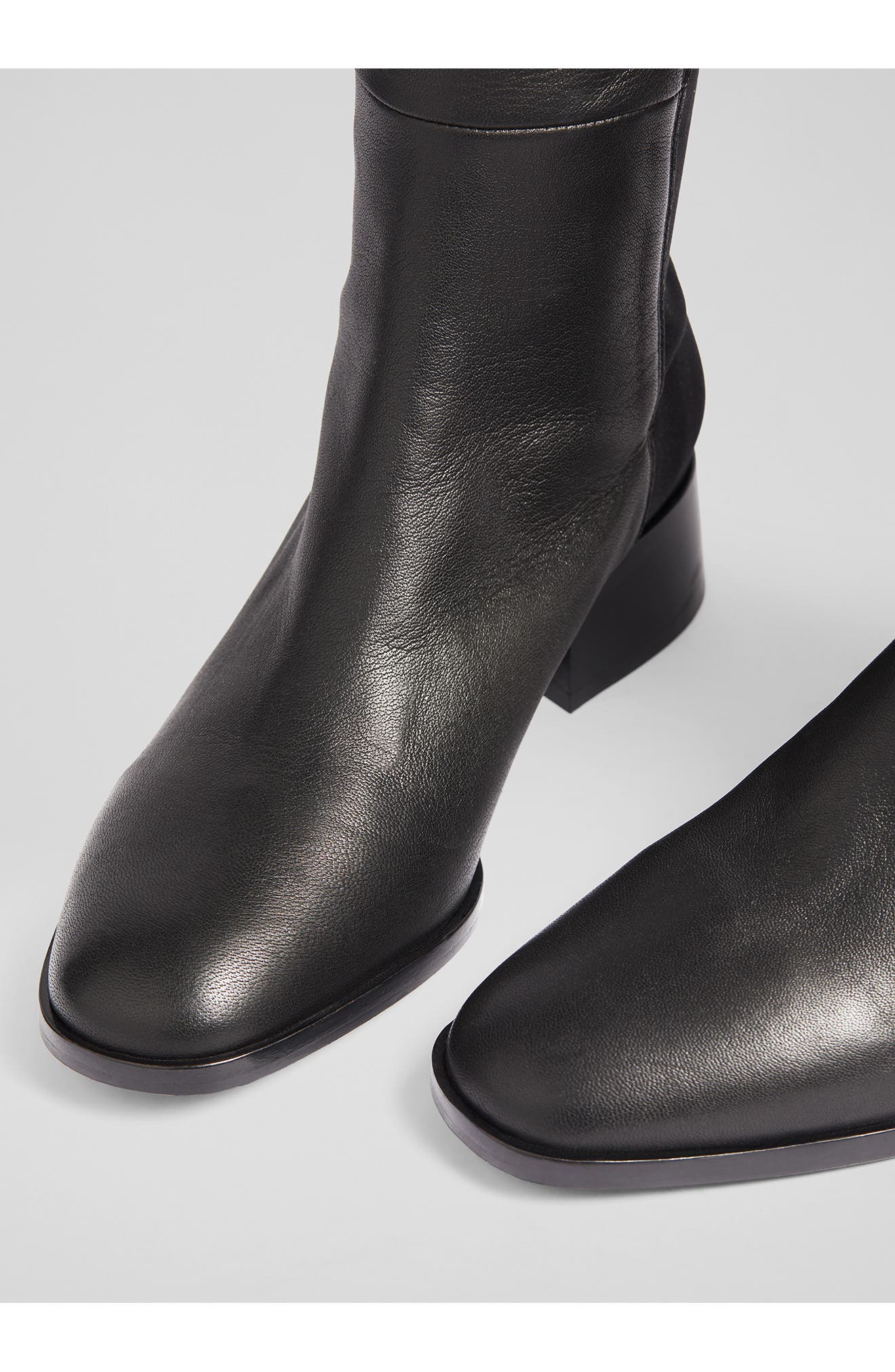 Dukely Stretch Over the Knee Leather Boot, Alternate, color, BLA-BLACK