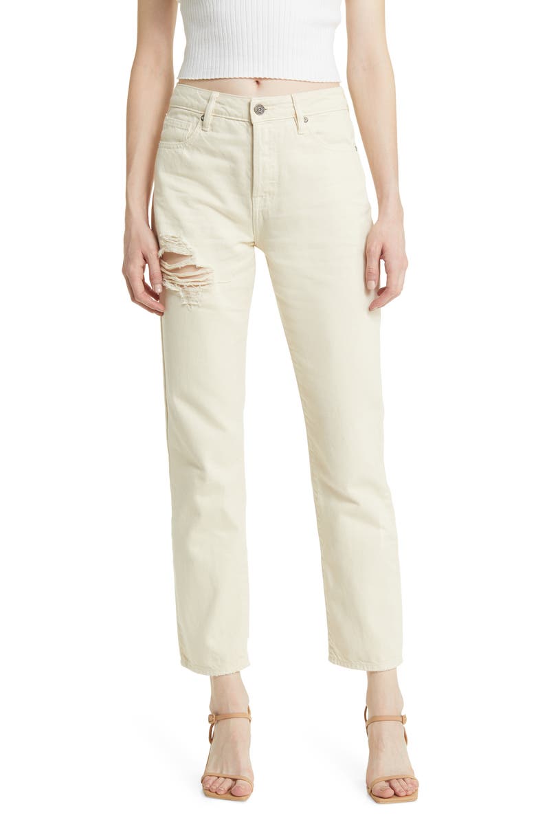 HIDDEN JEANS Ripped Straight Leg Jeans, Main, color, 