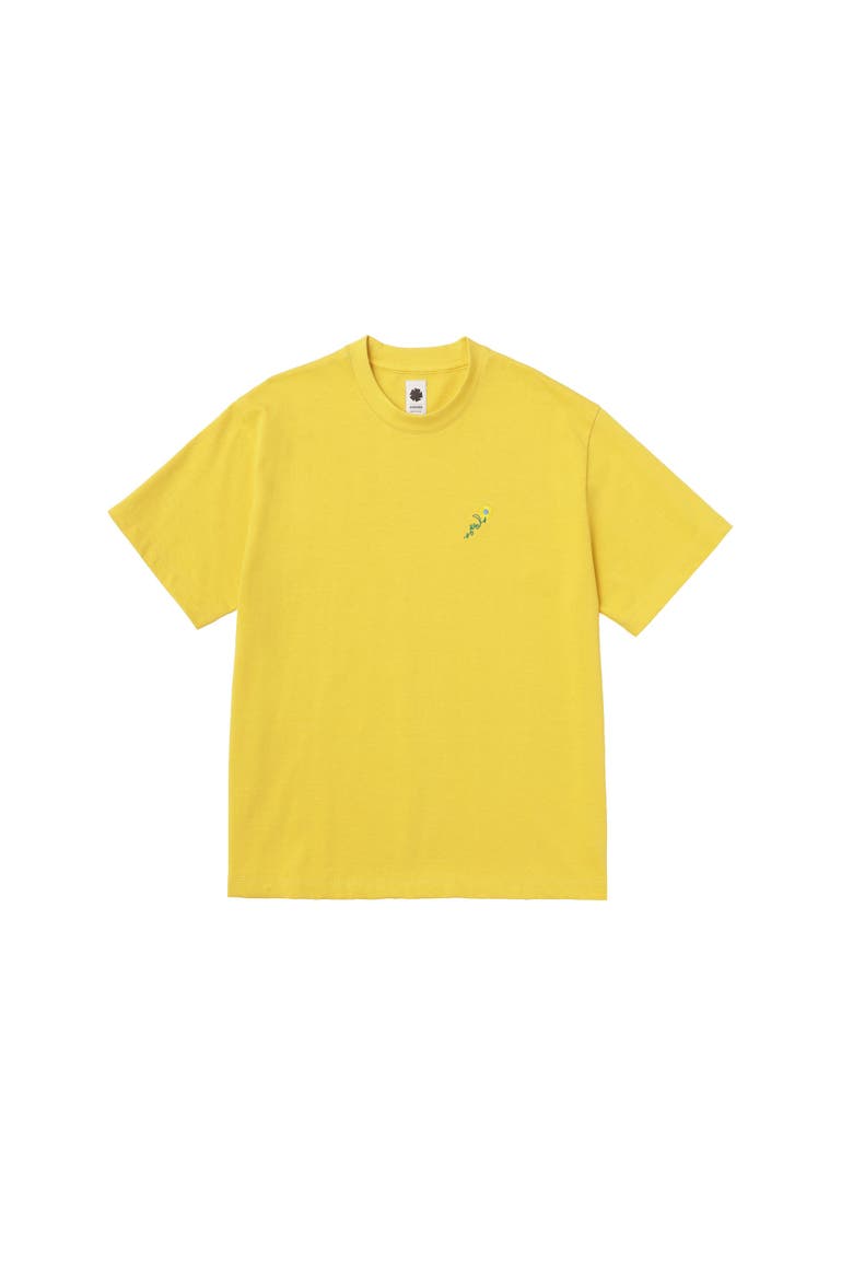 Floral Embroidered Tee, Main, color, Marigold