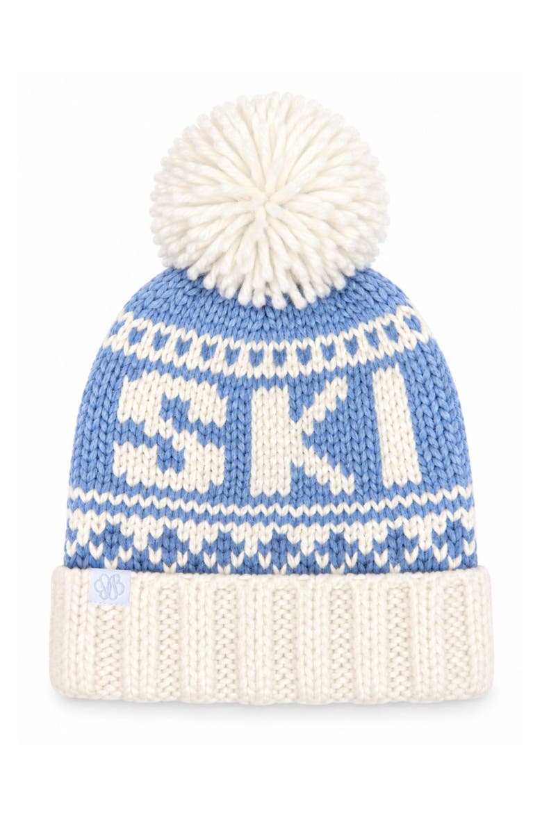Adult Ski Bobble Hat, Main, color, Blue/White