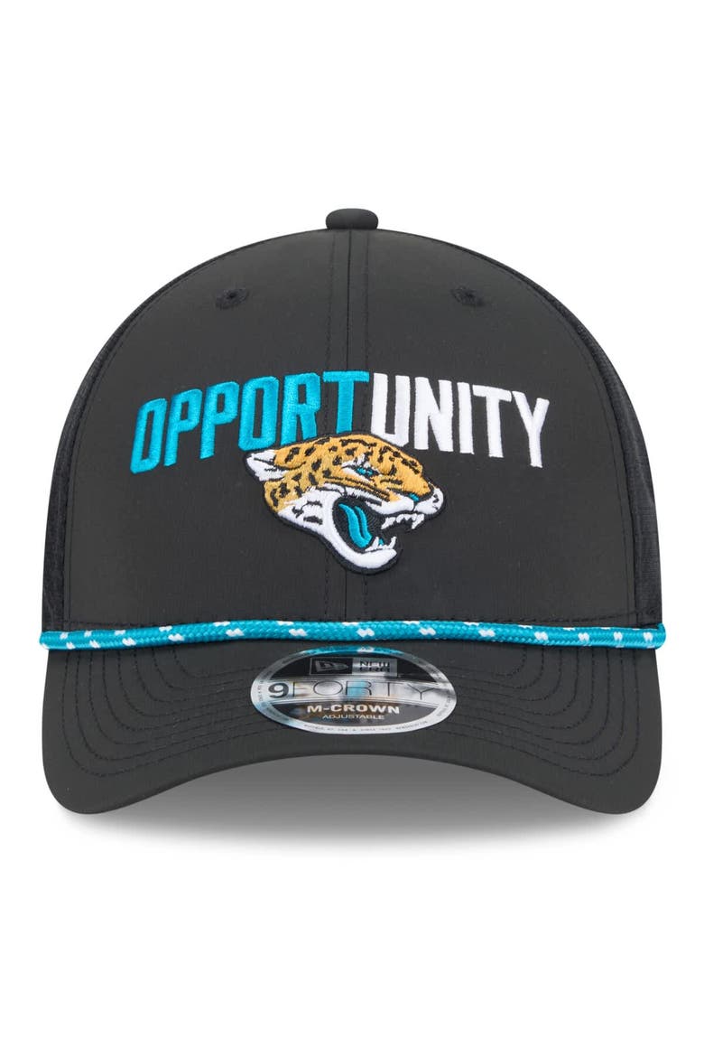 Men's New Era Black Jacksonville Jaguars 2025 Inspire Change 9FORTY M-Crown Adjustable Hat, Alternate, color, Black
