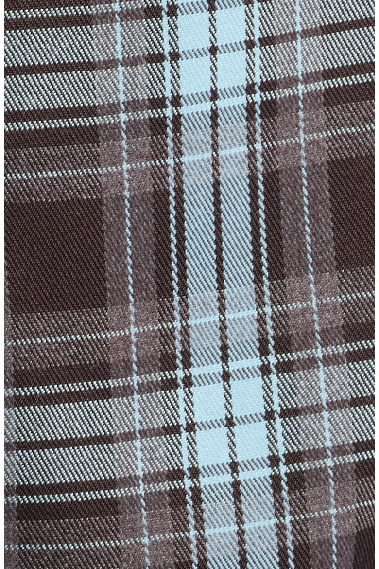 Alana Plaid Peplum Top, Alternate, color, CHOC / BLUE PLAID