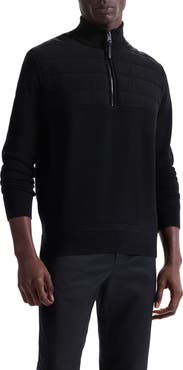 Bugatchi Merino Wool Quarter Zip Polo Sweater