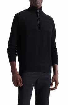 Bugatchi Merino Wool Quarter Zip Polo Sweater