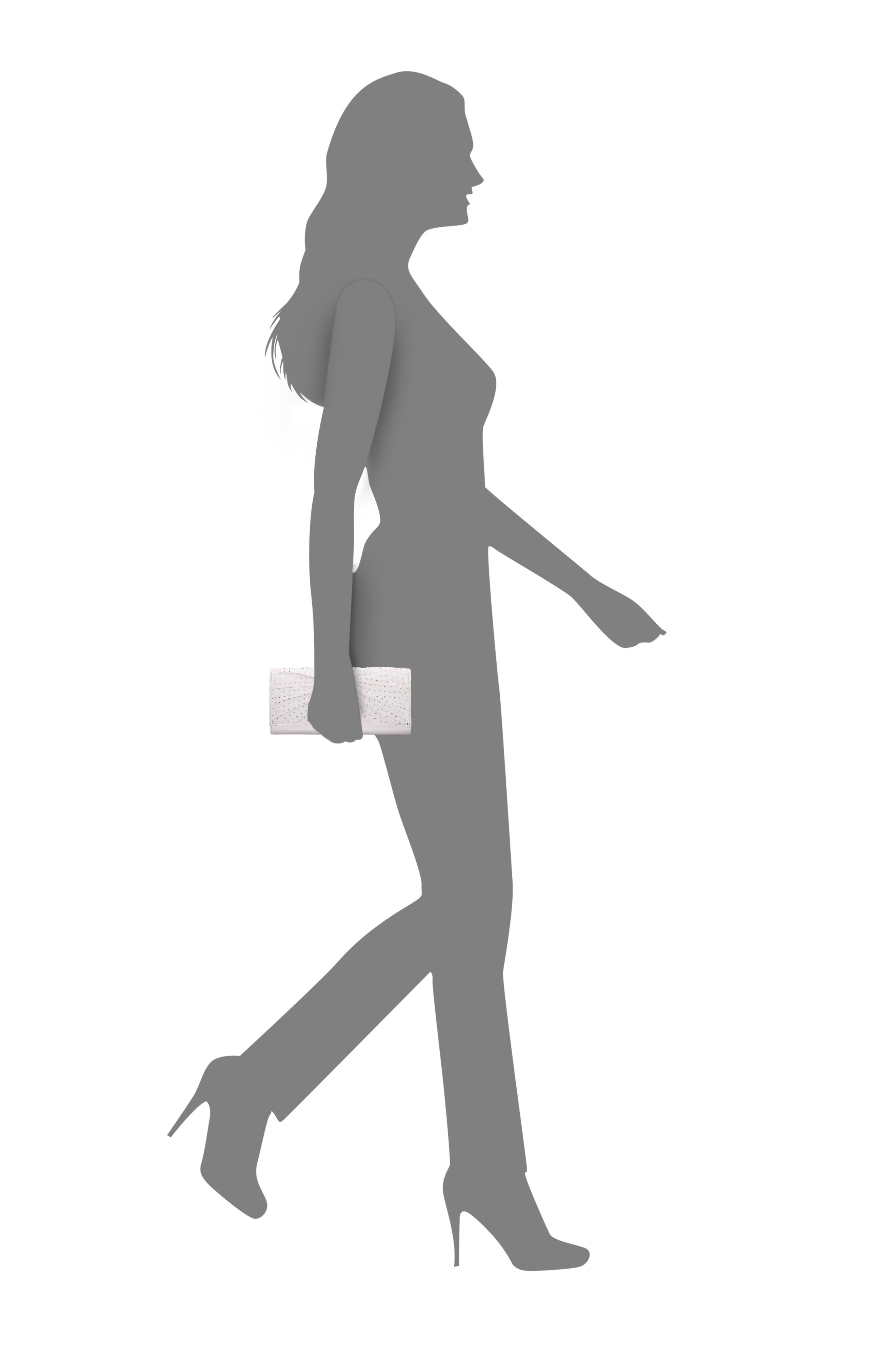 Nina Unique Crystal Clutch, Alternate, color, Ivory