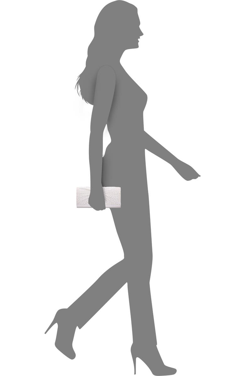 Nina Unique Crystal Clutch, Alternate, color, Ivory