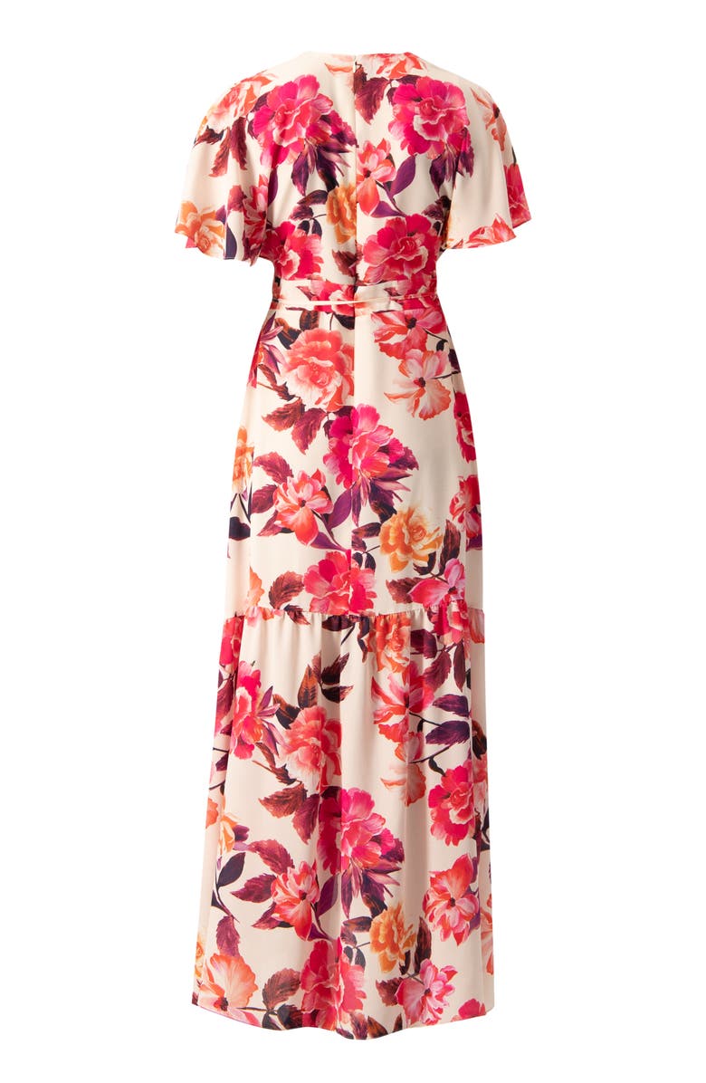 IVONNE Crossed V-Neck Wrap Floral Maxi Dress, Alternate, color, Ivory