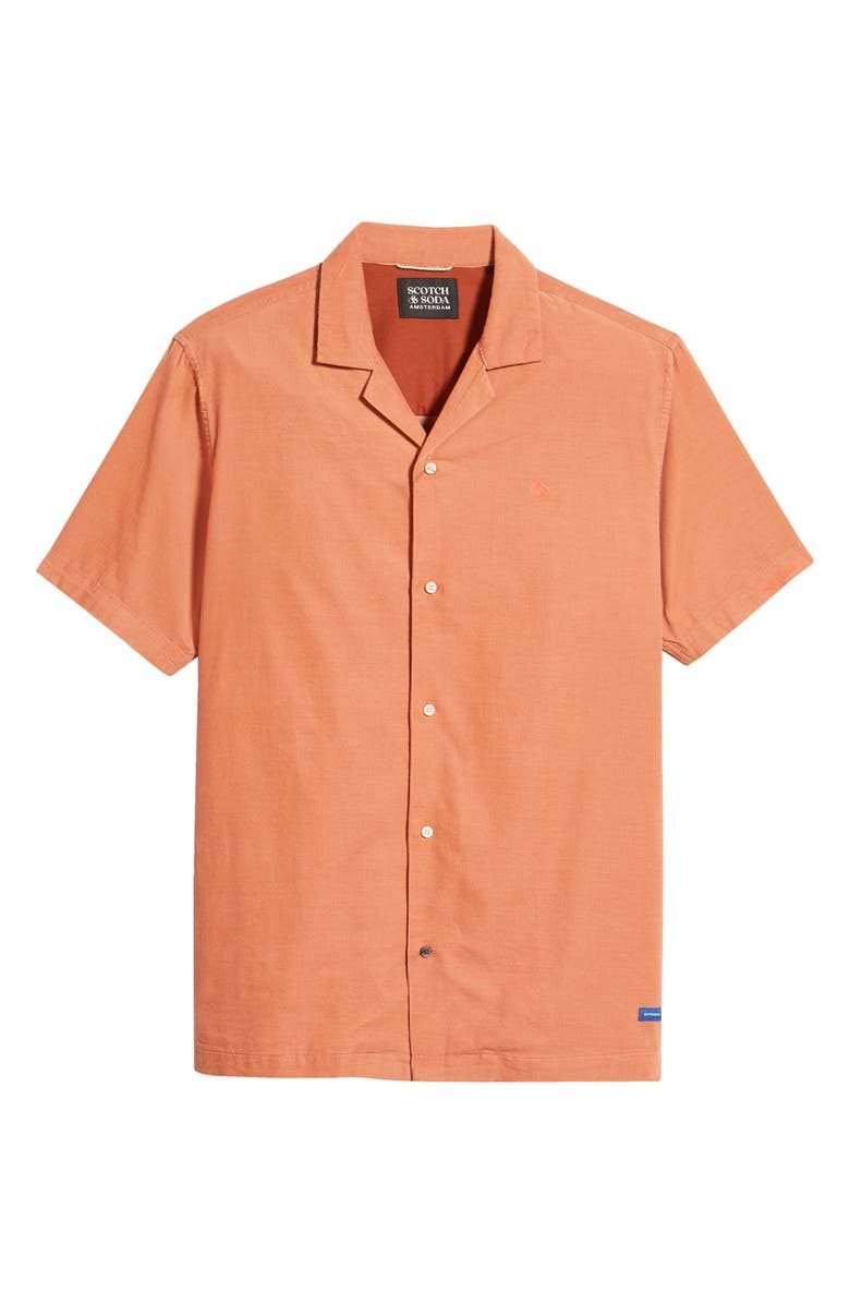 Scotch & Soda Short Sleeve Corduroy Button-Up Shirt, Alternate, color, 