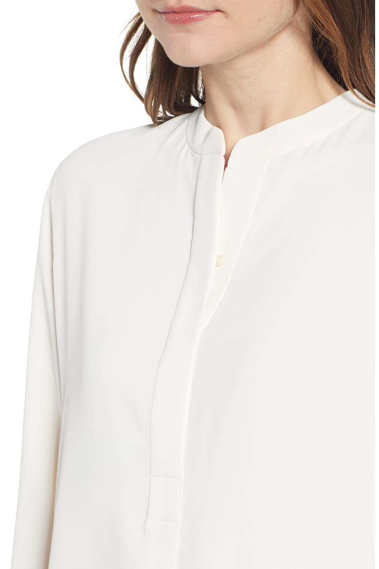 Nehru Tunic Shirt, Alternate, color, ANNE WHITE