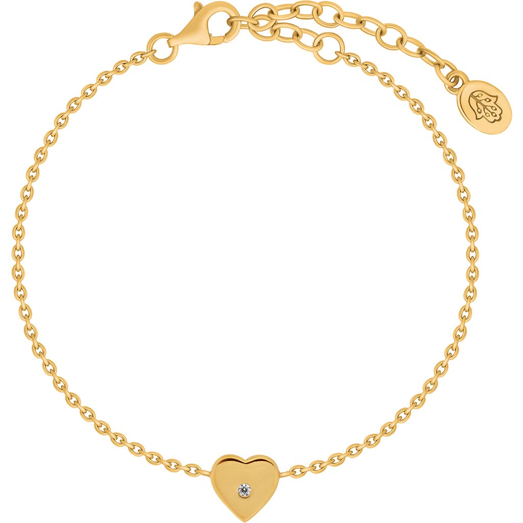Karma And Luck Sweetheart Energy Diamond Heart Charm Gold Bracelet