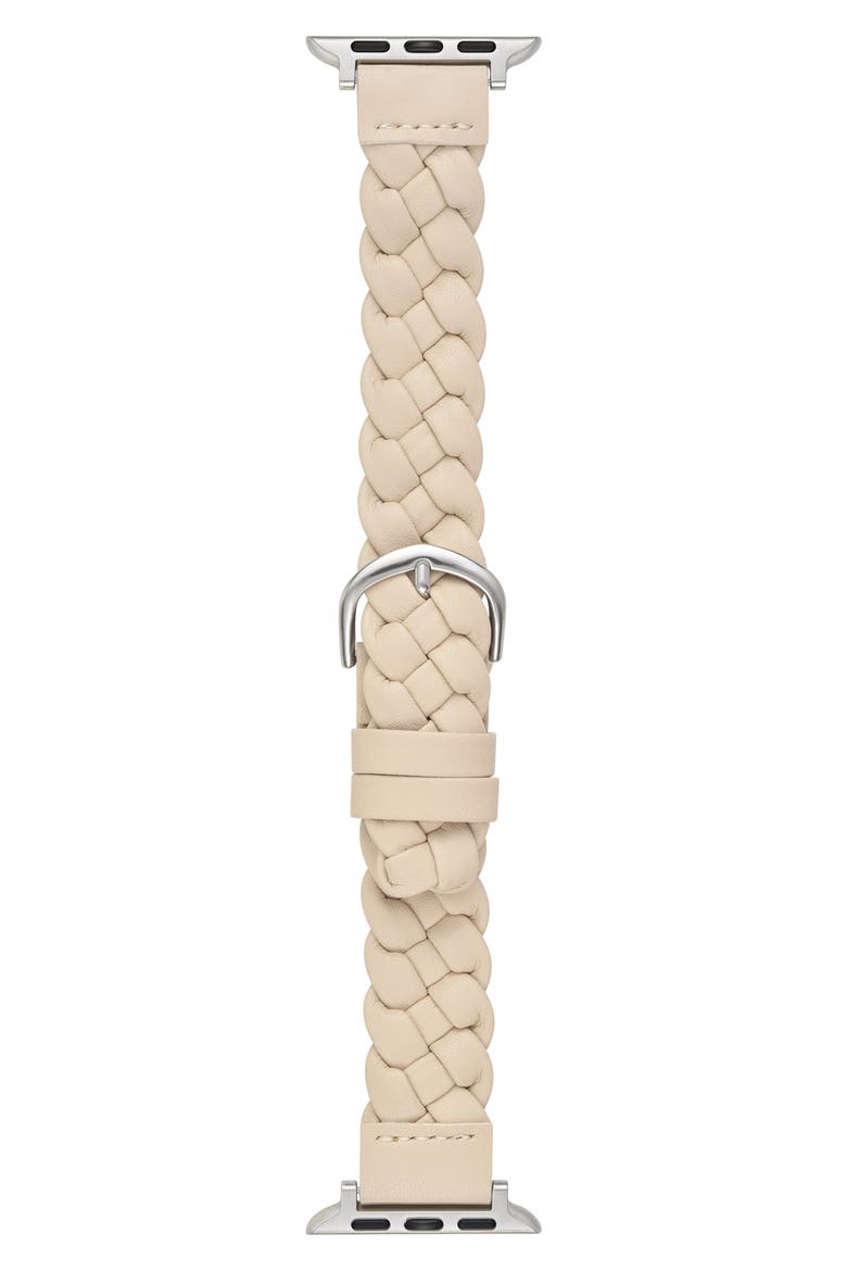 Interlock Braided Faux Leather Watchband, Main, color, PINK