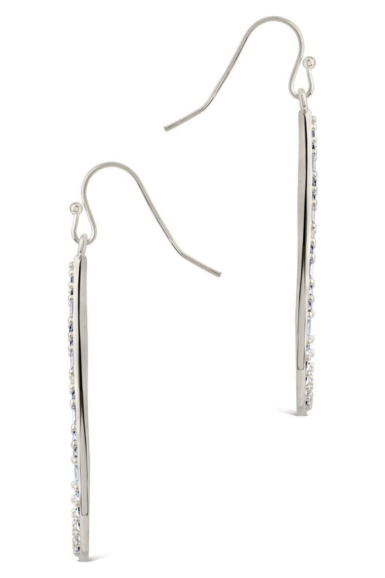 Evangeline Cubic Zirconia Teardrop Earrings, Alternate, color, SILVER